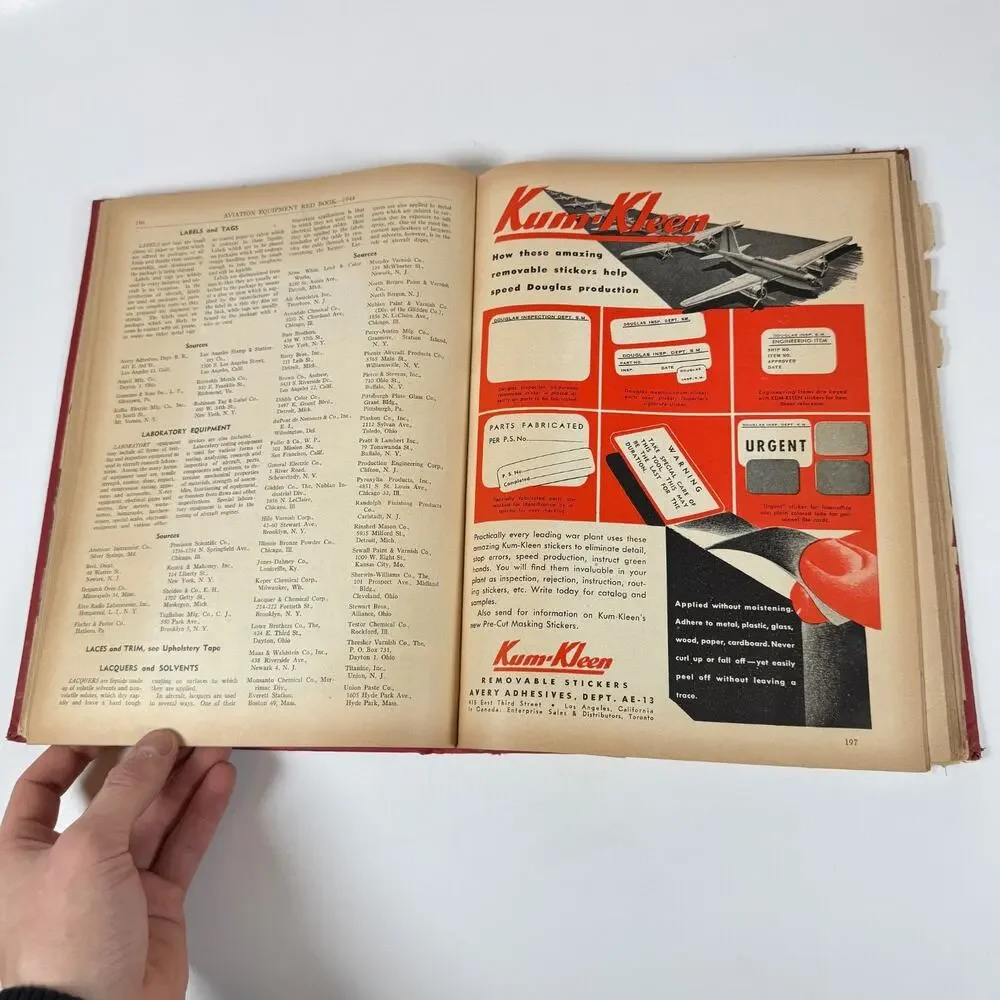 Aviation Equipment Red Book by John Regan 1944 Vintage book